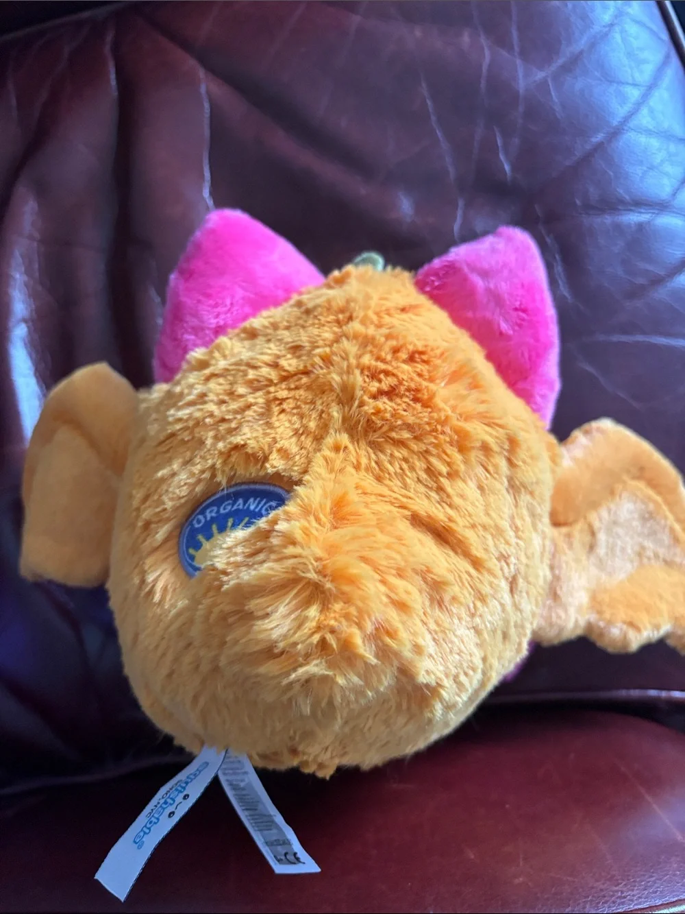 Plush Fruit Bat Plushie - Orange, Pink & Green Cute Stuffed Toy